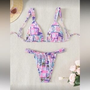 Colorful Patterned Bikini Set